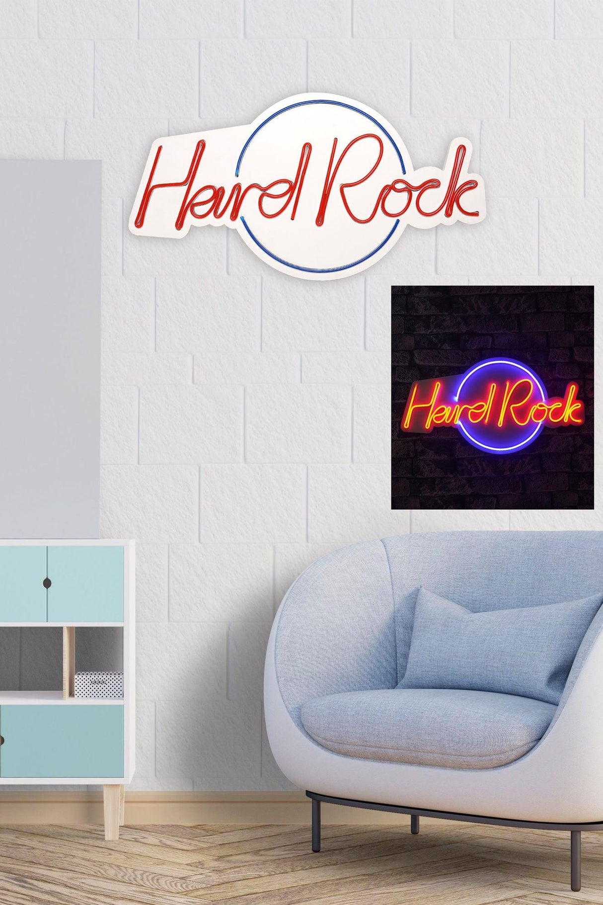 Lampa Neon Hard Rock, Albastru
