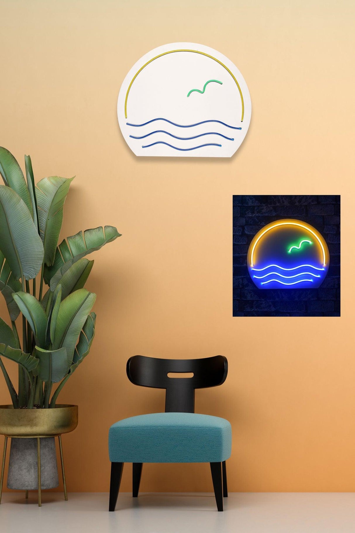 Lampa Neon Stevens, Albastru