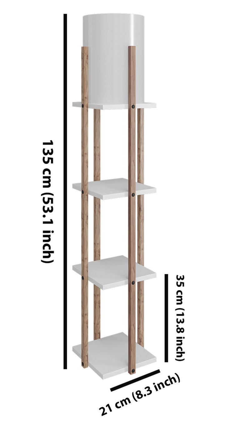 Lampadar Cu Biblioteca Corge, Alb