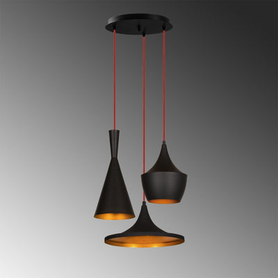 Lustra Amelie, Negru/Auriu