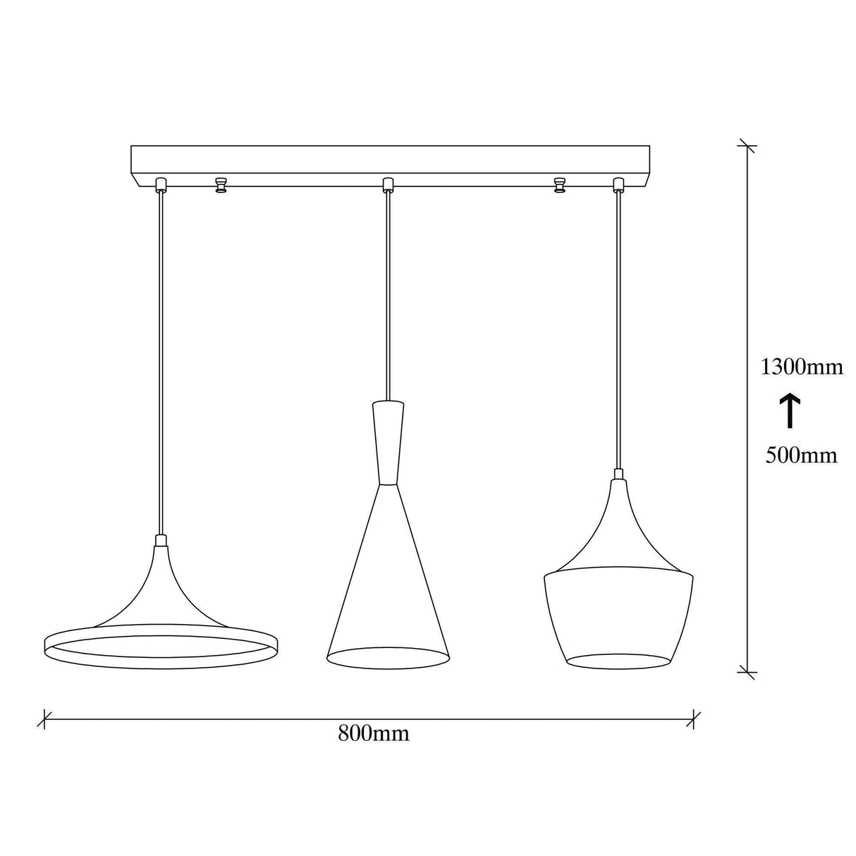 Lustra Archa, Negru/Auriu