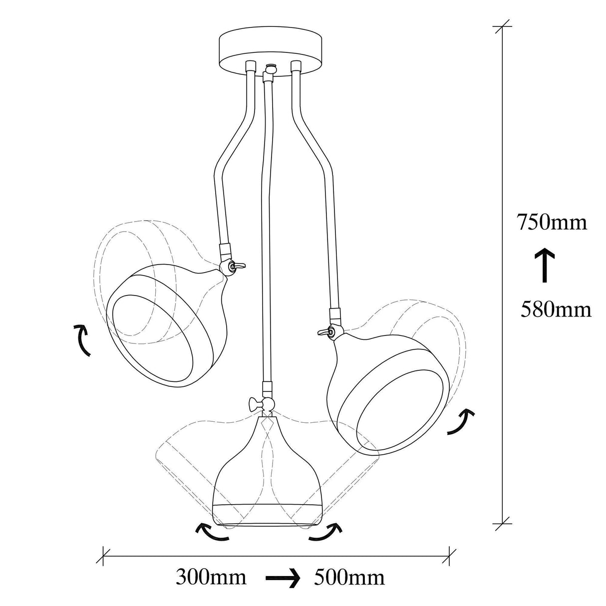 Lustra Glampx cu 3, Alb