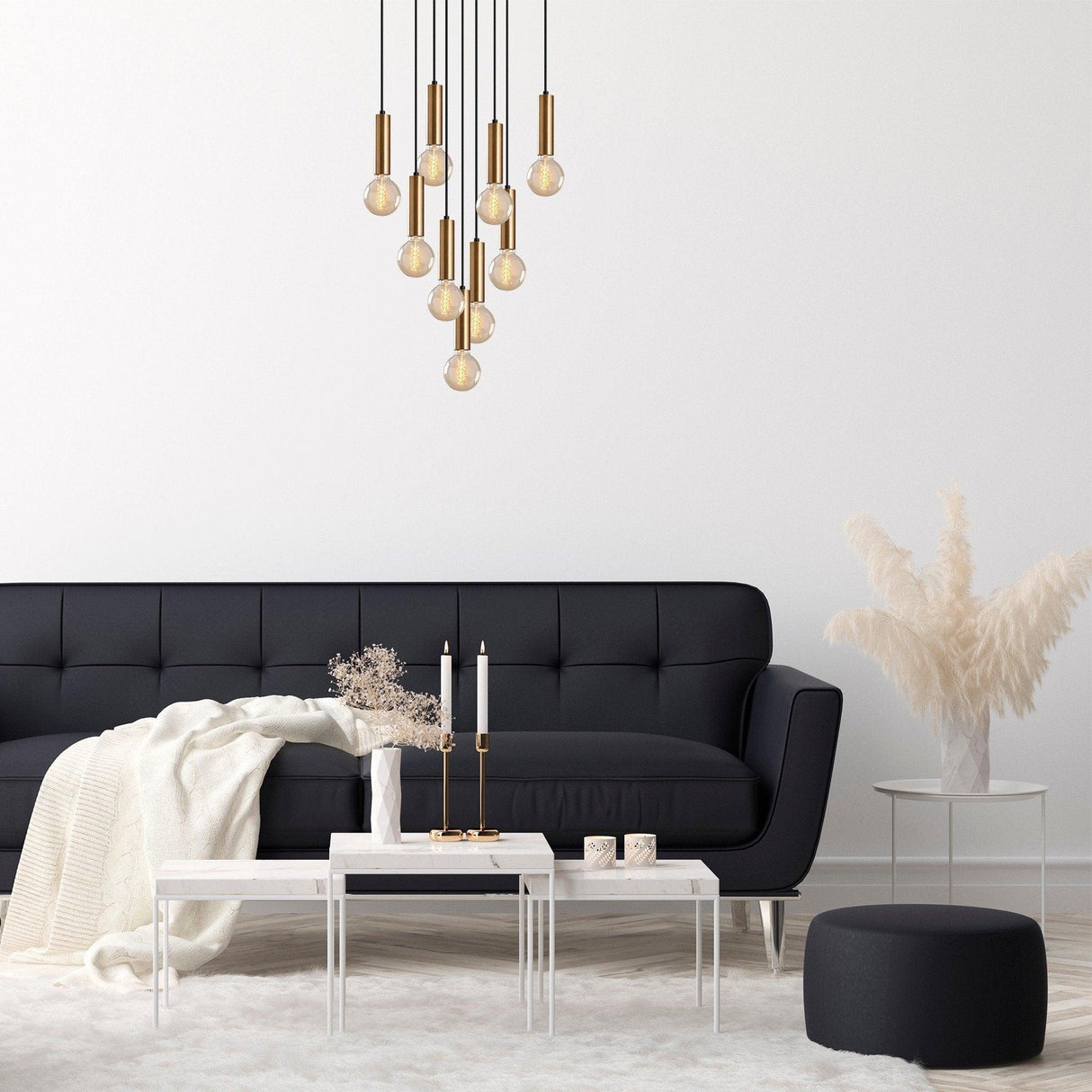 Lustra Lumie, Auriu/Negru