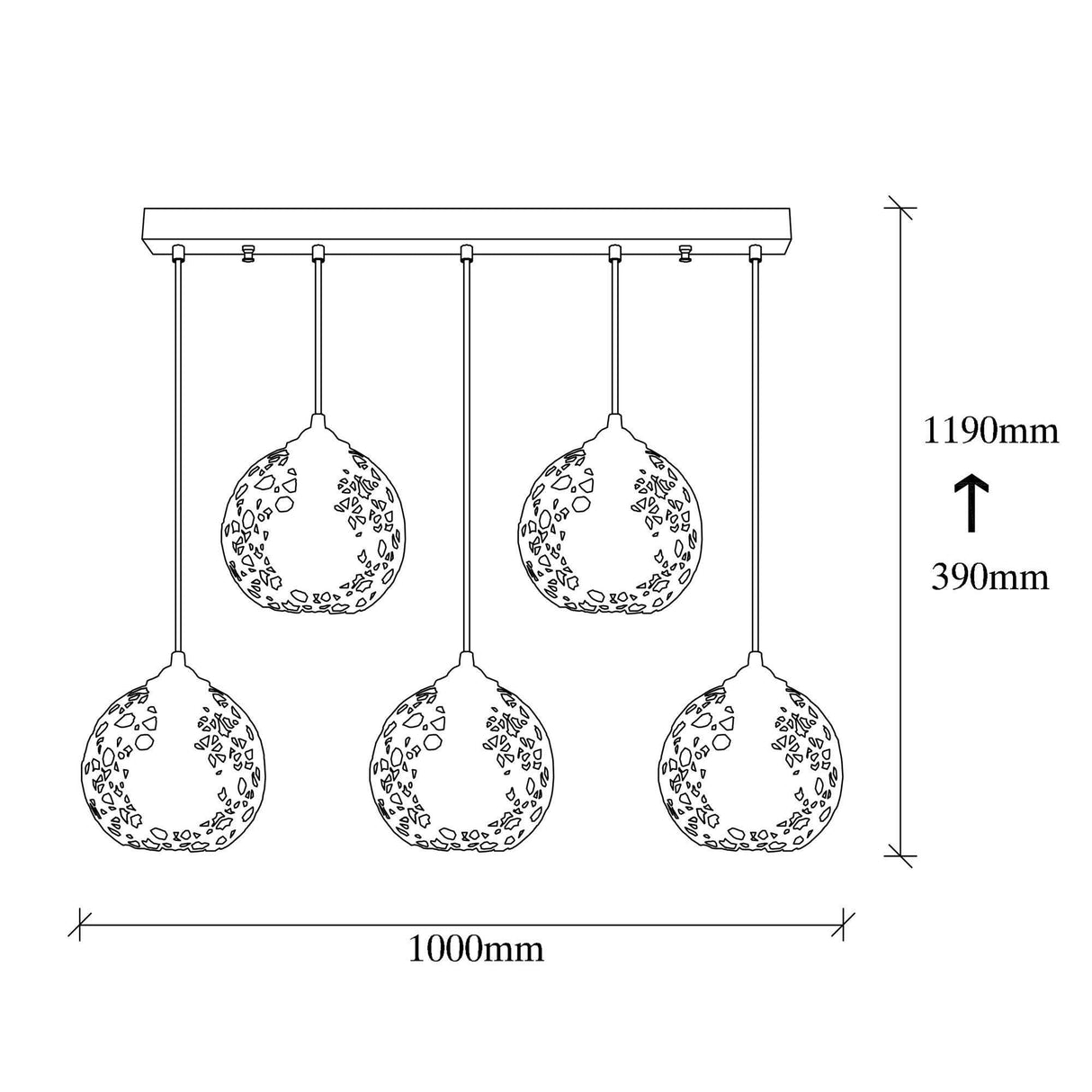 Lustra Luminar 89, Negru