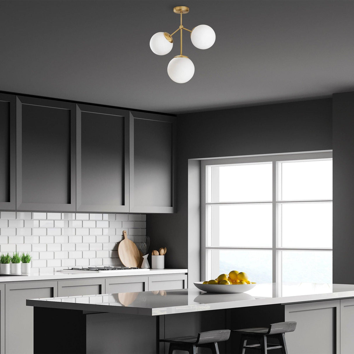 Lustra Ravelight 24, Galben/Alb