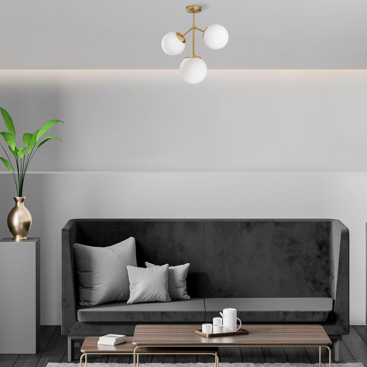 Lustra Ravelight 24, Galben/Alb