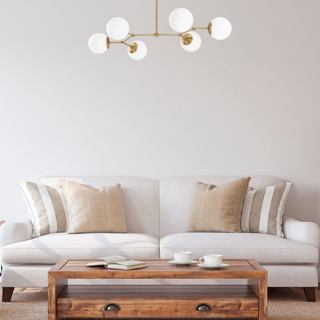 Lustra Ravelight, Galben/Alb