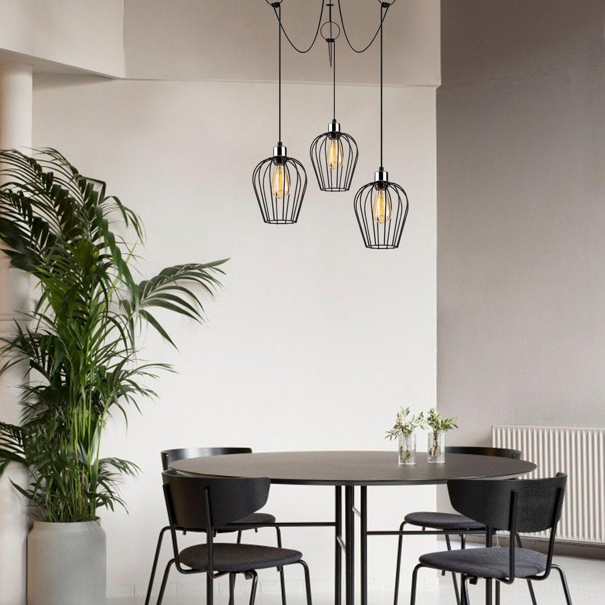 Lustra Sivir 86, Negru, 100x100x130 cm