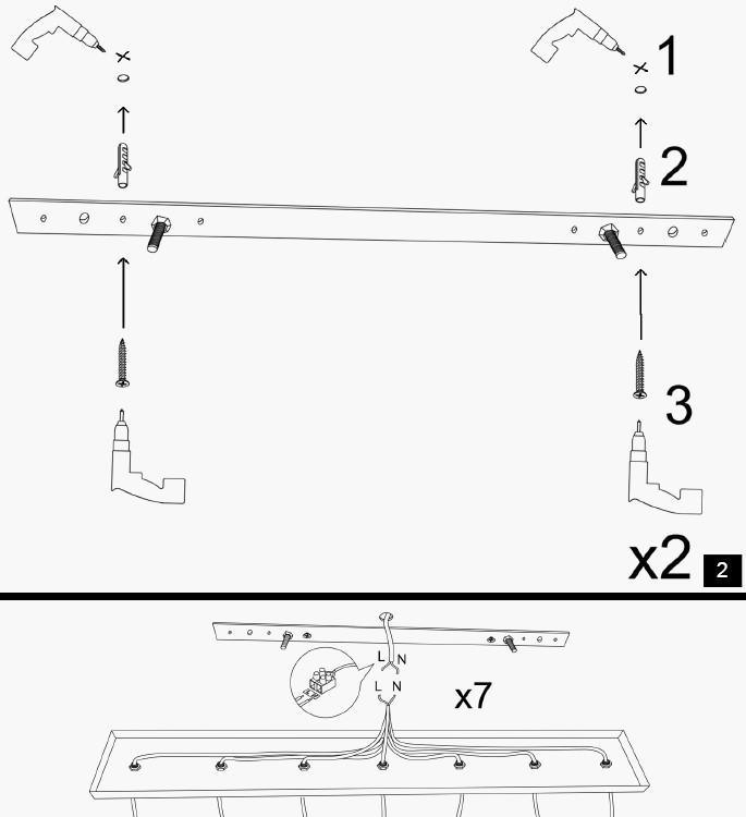 Lustra Vibramia, Antic - Negru, 79x9x120 cm