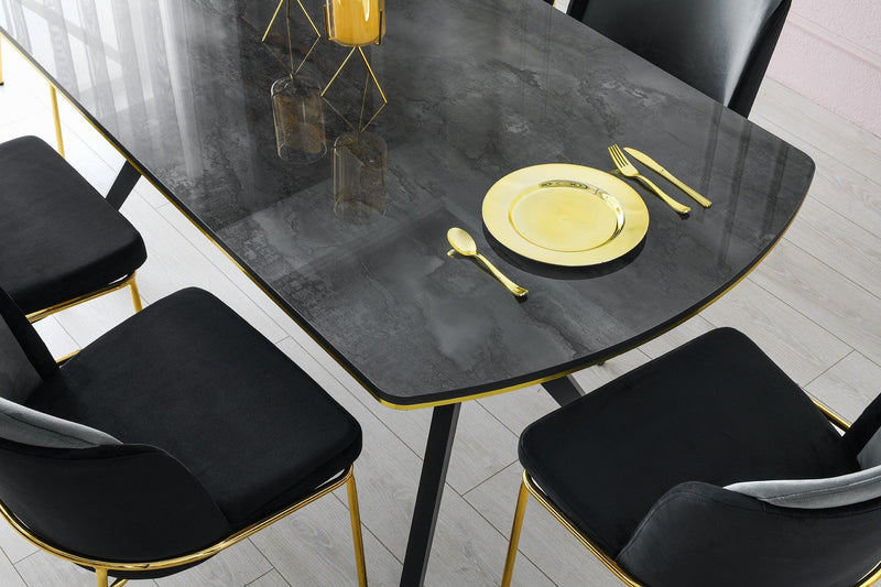 Masa Bucatarie Efor, Negru, 140x75x80 cm