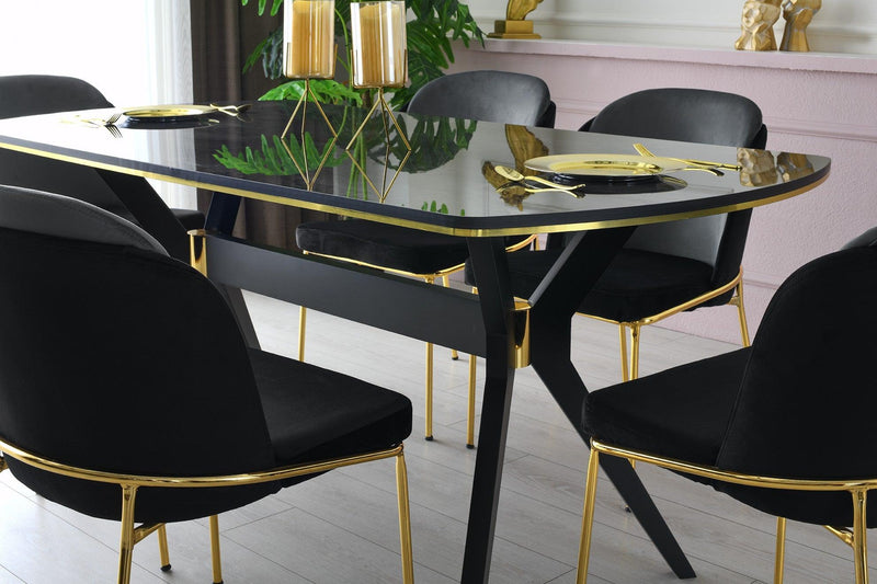 Masa Bucatarie Efor, Negru, 140x75x80 cm