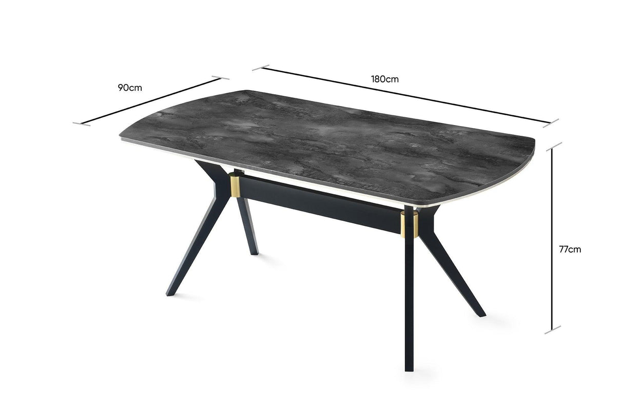 Masa Bucatarie Efor, Negru, 140x75x80 cm