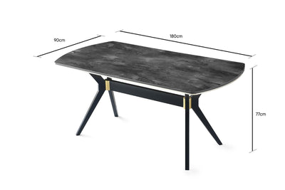 Masa Bucatarie Efor, Negru, 140x75x80 cm