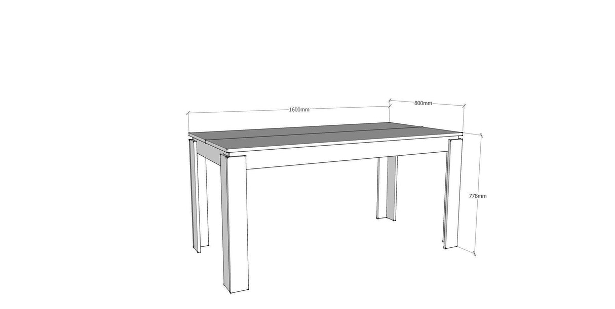 Masa Bucatarie Manhattan, Stejar, 160x78x80 cm