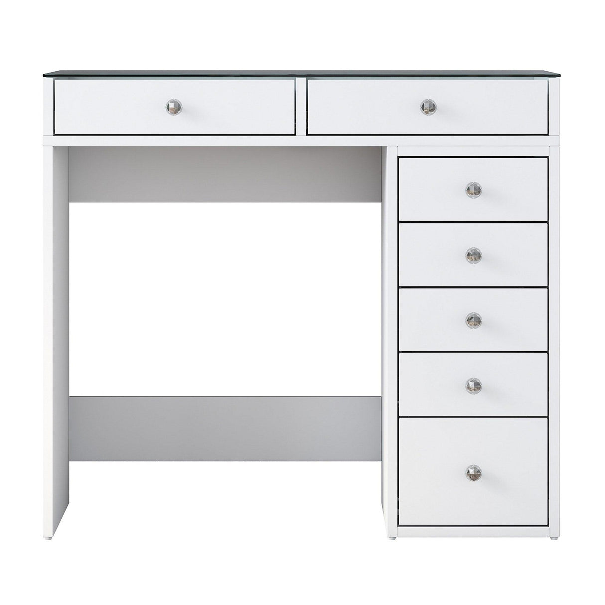 Masa De Machiaj Lux Inci cu 7 Sertare si Loc de Depozitare, Alb, 90 X 79 X 45 Cm