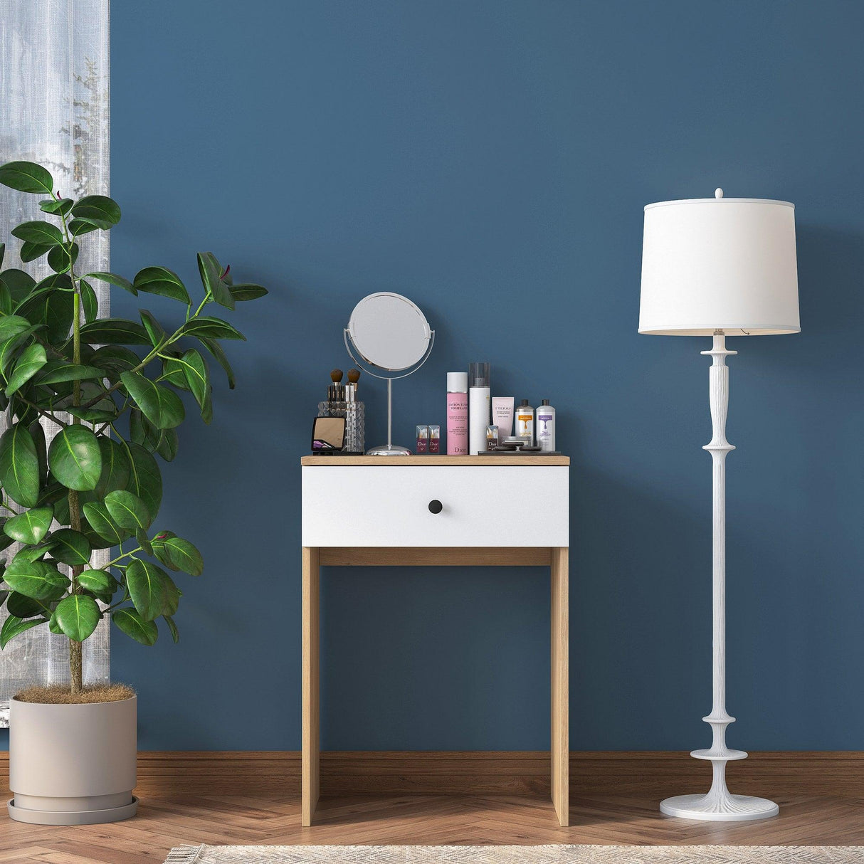 Masa De Machiaj Oya cu Sertar, Nuc, 60 X 83 X 42 Cm