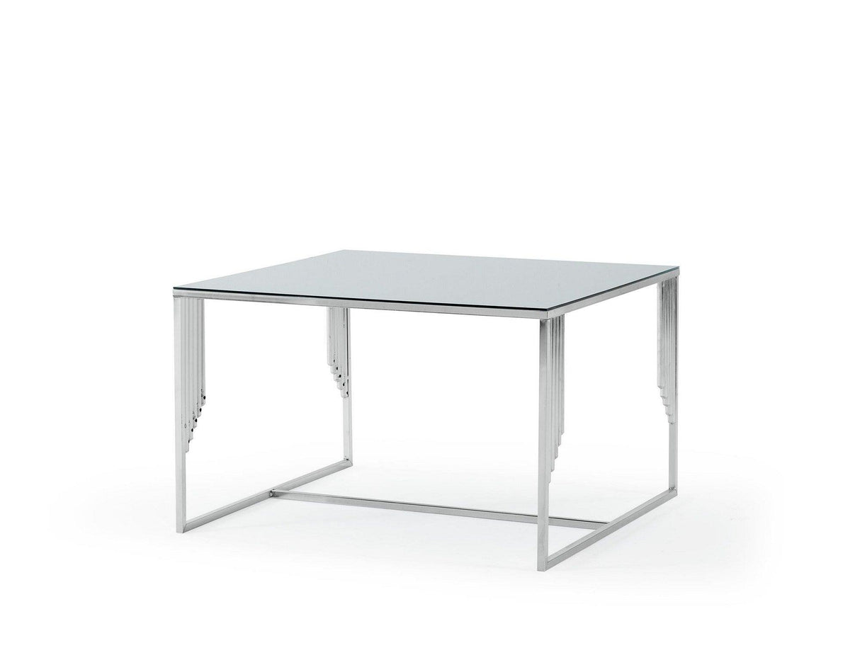 Masa de Sufragarie Lux cu Sticla, 5 buc, Metal Crom, 60 x 40 x 60 cm