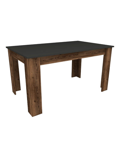 Masă Mikas Bucatarie Elegant cu Loc de Depozitare, Anthracite, Nuc deschis, 145 x 77 x 88 cm