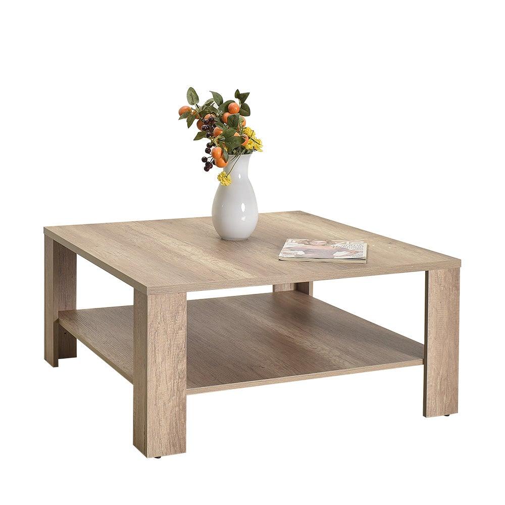 Masuta Cafea Adore New Jersey cu Raft, 90x42x90 cm - Natur