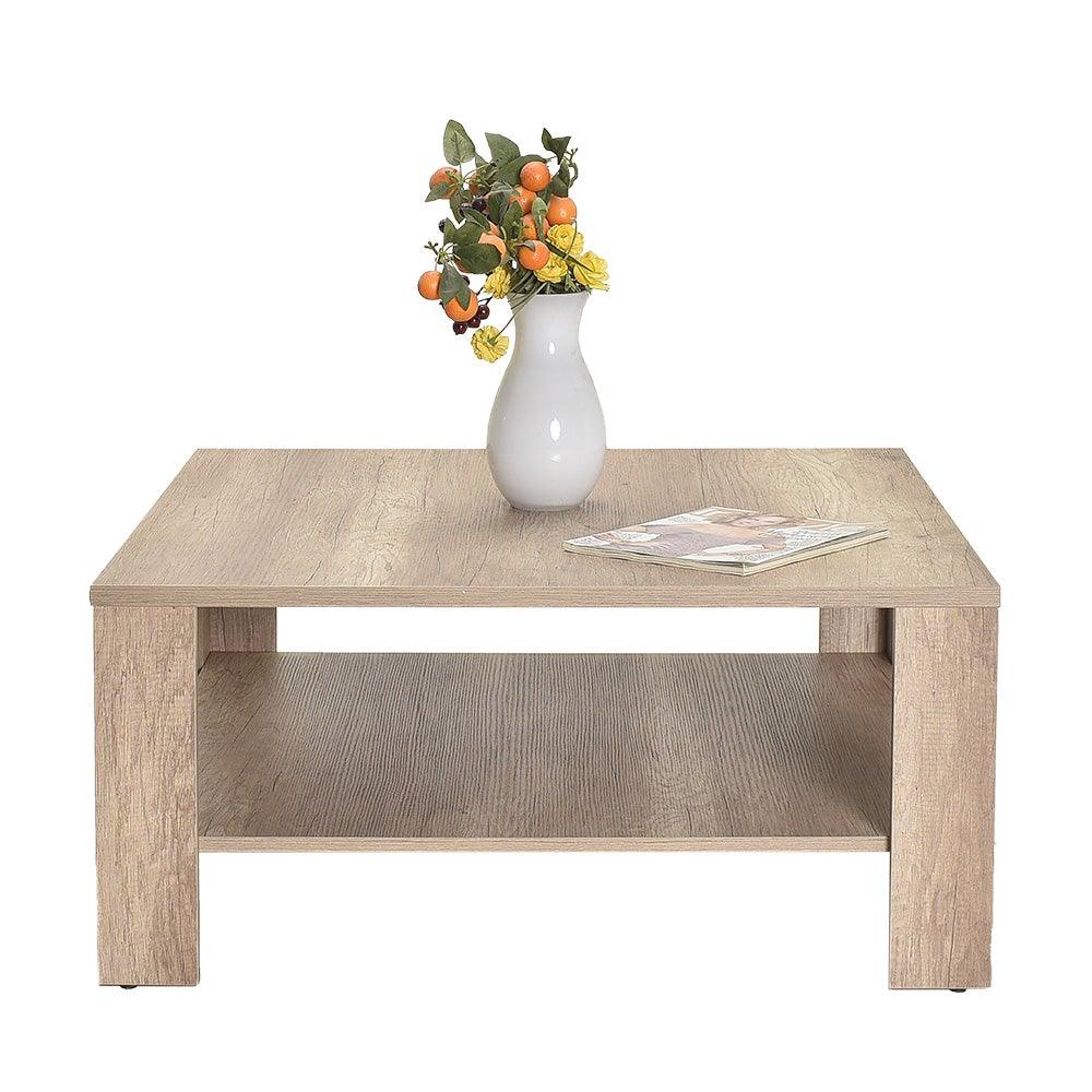 Masuta Cafea Adore New Jersey cu Raft, 90x42x90 cm - Natur