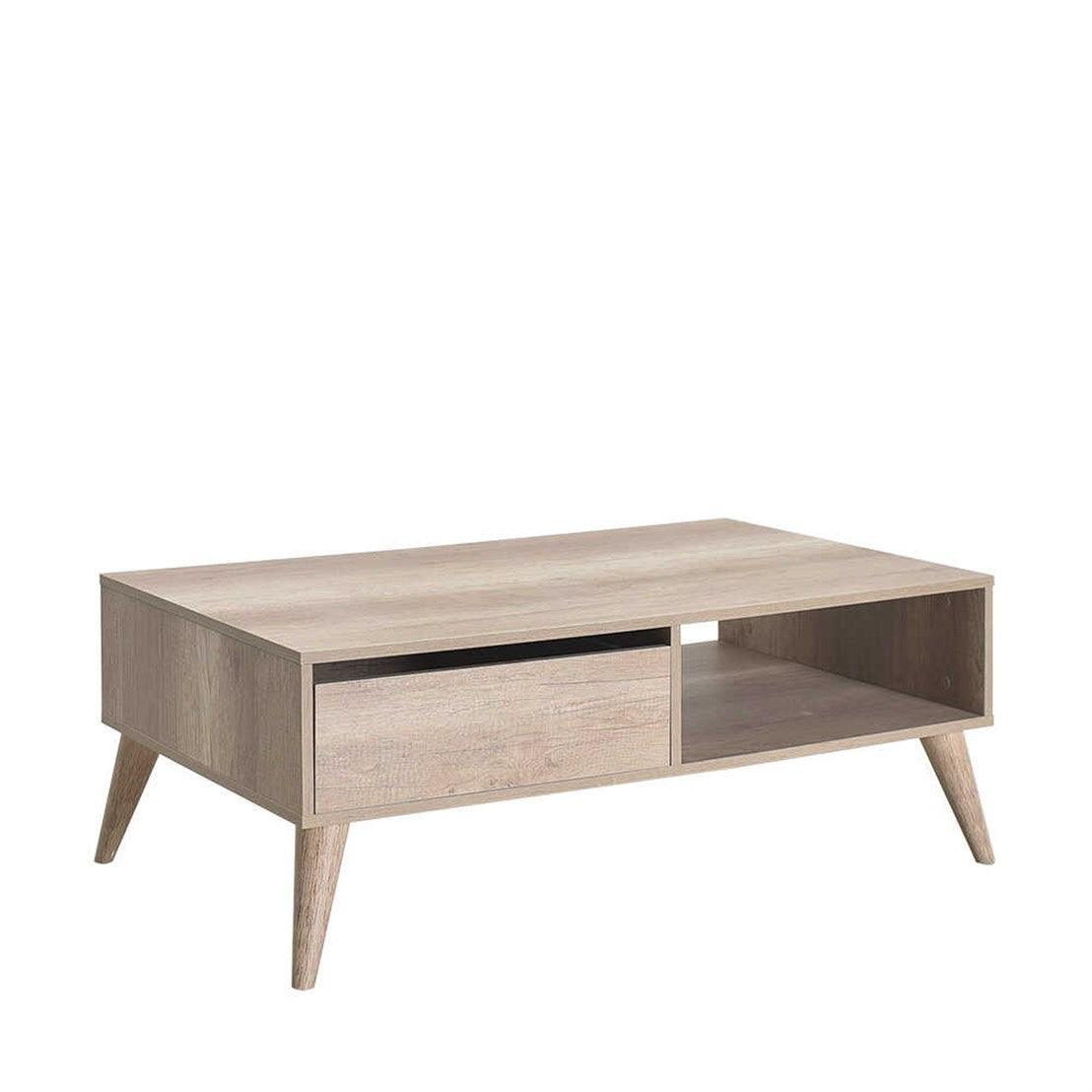 Masuta Cafea cu sertar Adore Living, Alb - Lemn Natural, 110 x 42 x 65 Cm - Natur