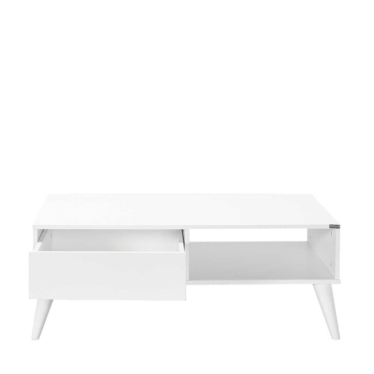 Masuta Cafea cu sertar Adore Living, Alb - Lemn Natural, 110 x 42 x 65 Cm - Alb