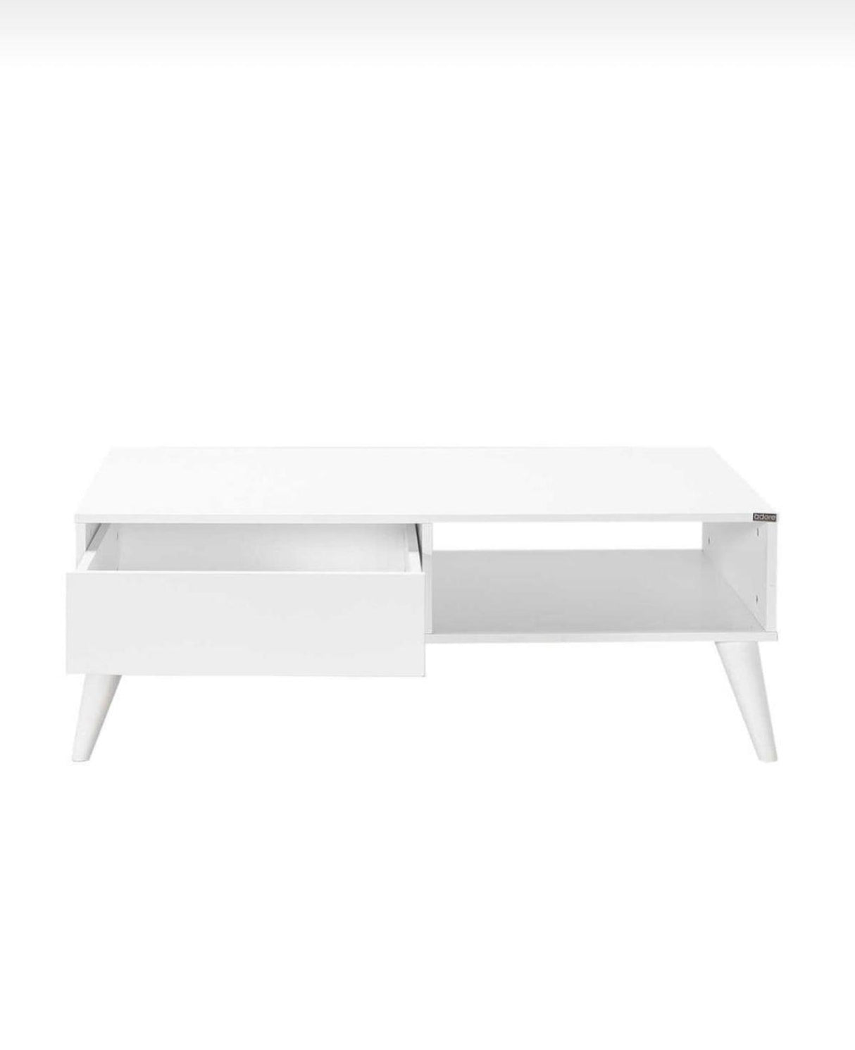 Masuta Cafea cu sertar Adore Living, Alb - Lemn Natural, 110 x 42 x 65 Cm - Alb