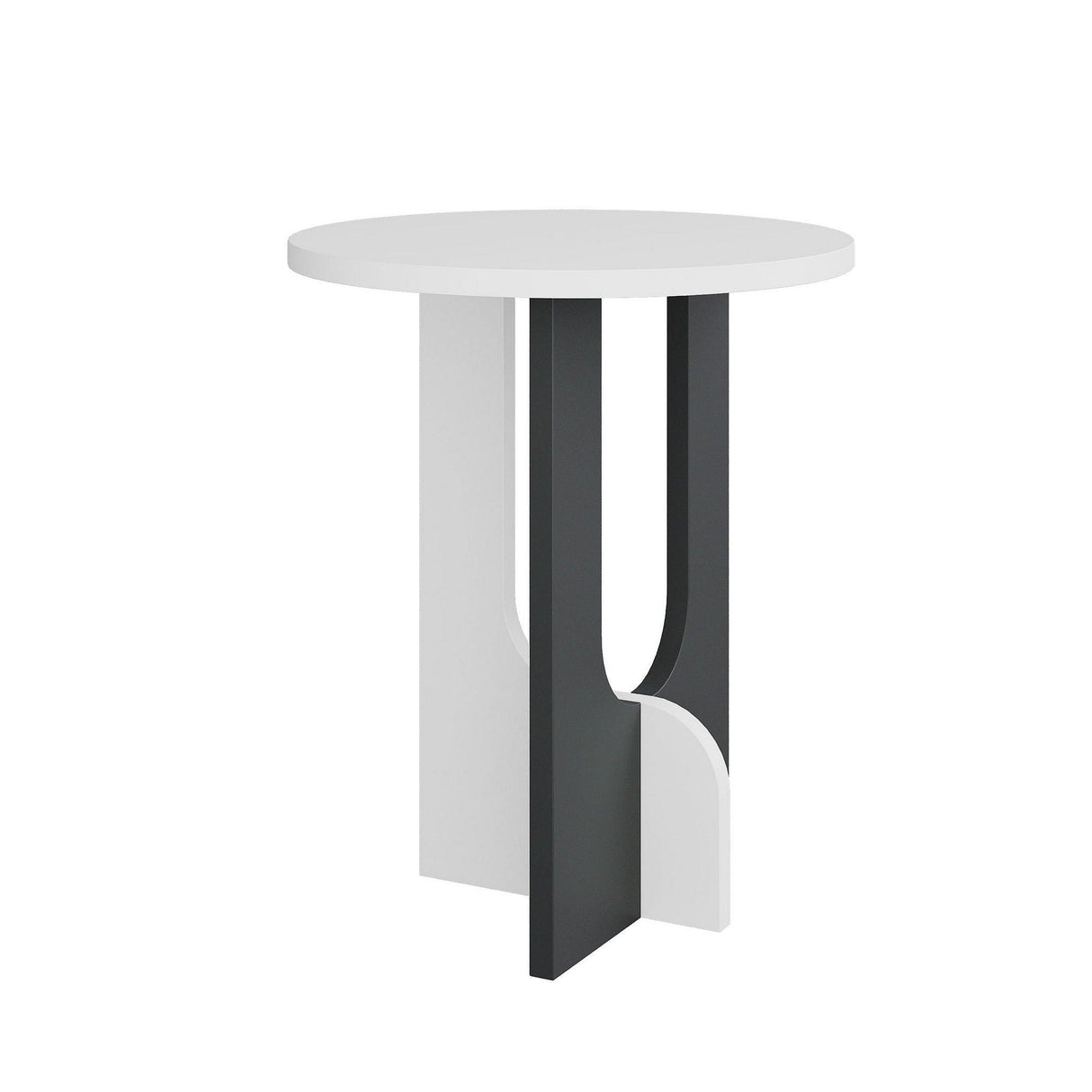 Masuta Cafea Lateral Luna Twist, Alb, 40x47x40 cm - Antracit alb