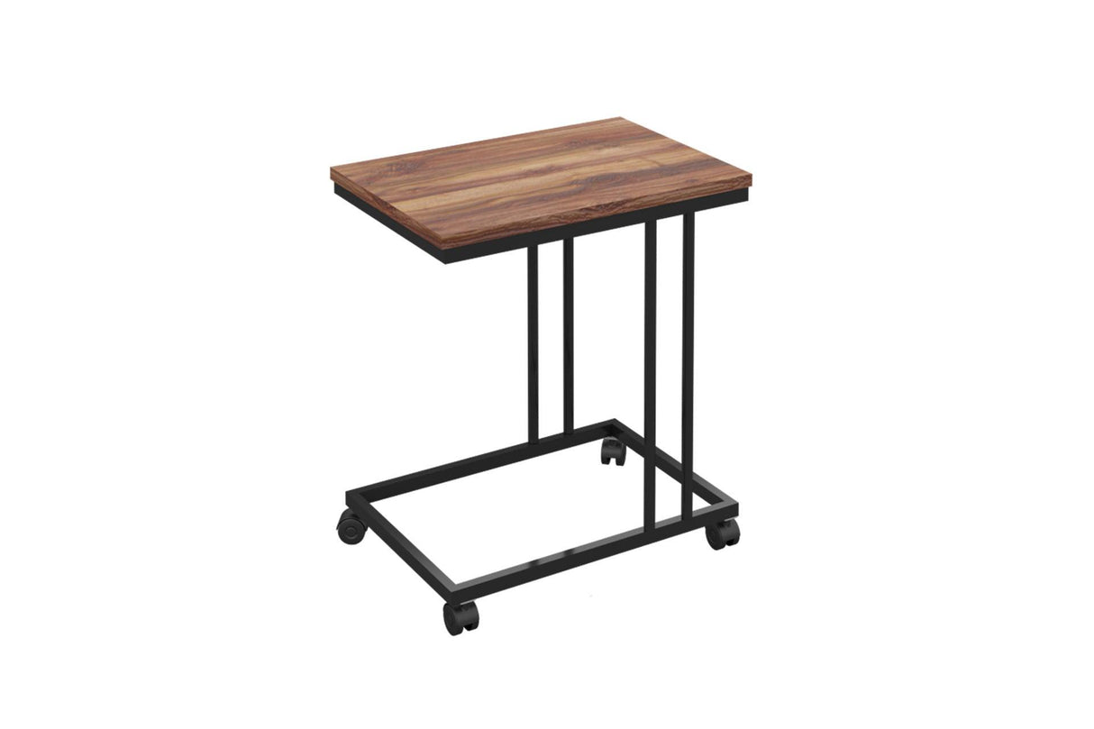 Masuta Cafea Laterala cu roti Duke, Negru, 50x50x35 cm