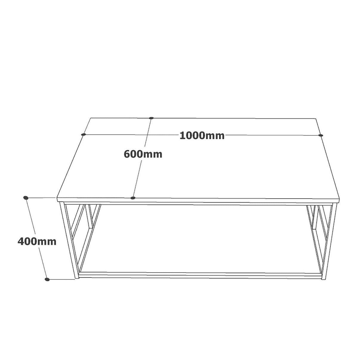 Masuta de cafea Barrie, Stejar, 100 x 40 x 60 cm