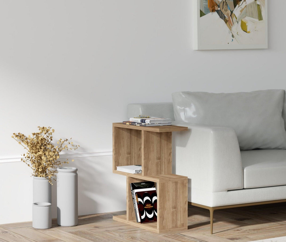 Masuta de Cafea Lateral Bombon, Nuc, 45 x 51 x 17 cm