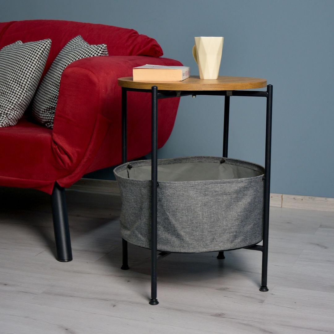 Masuta de Cafea Laterala cu Loc de Colectare, Maro, 42 x 67 x 42 cm