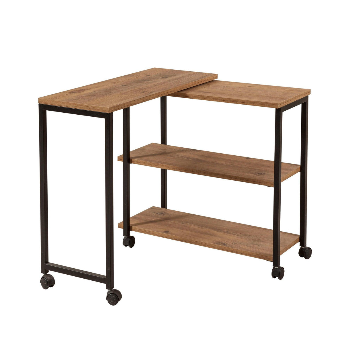 Masuta de cafea Melin cu roti, Negru Stejar , 70 x 63 x 76 cm,