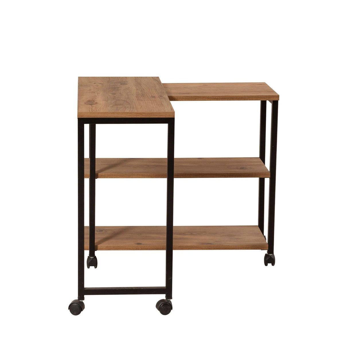 Masuta de cafea Melin cu roti, Negru Stejar , 70 x 63 x 76 cm,