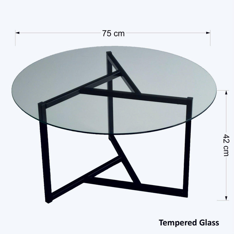 Masuta de cafea Triopa, Transparent, 75x42x75 cm