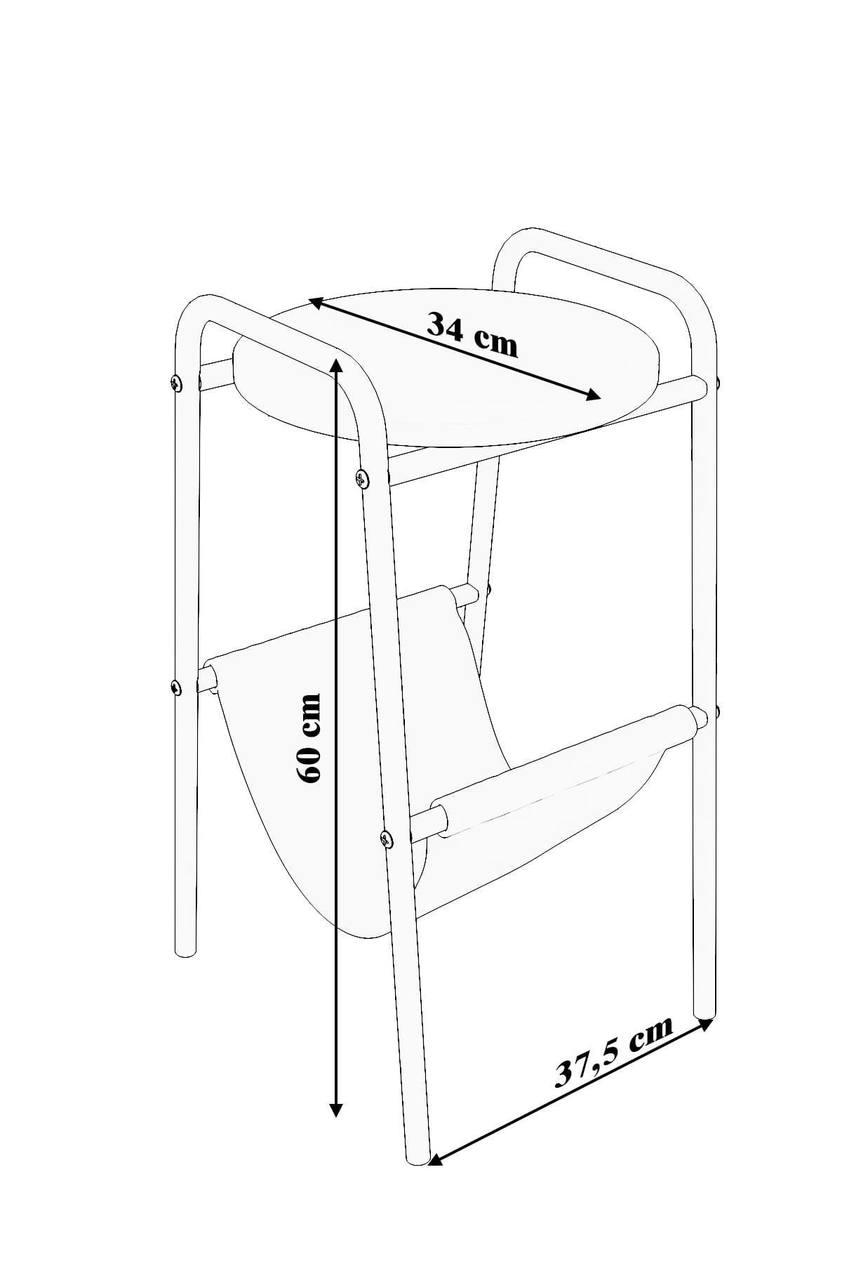 Masuta Lateral Gazy Side Table, Negru, 34 x 60 x 40 cm