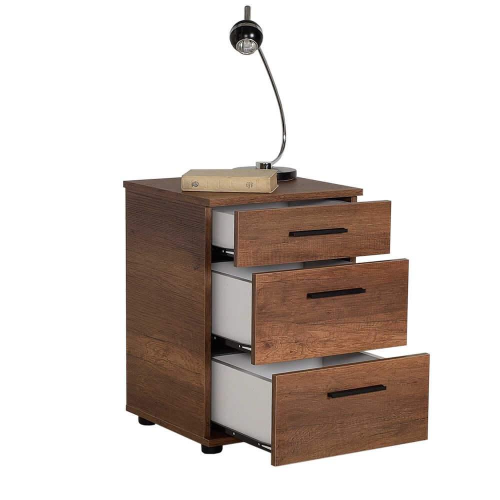 Noptiera Adore Trendline, 3 sertare, 40x57x39 cm - Maro