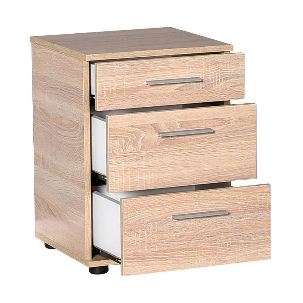 Noptiera Adore Trendline, 3 sertare, 40x57x39 cm - Bej