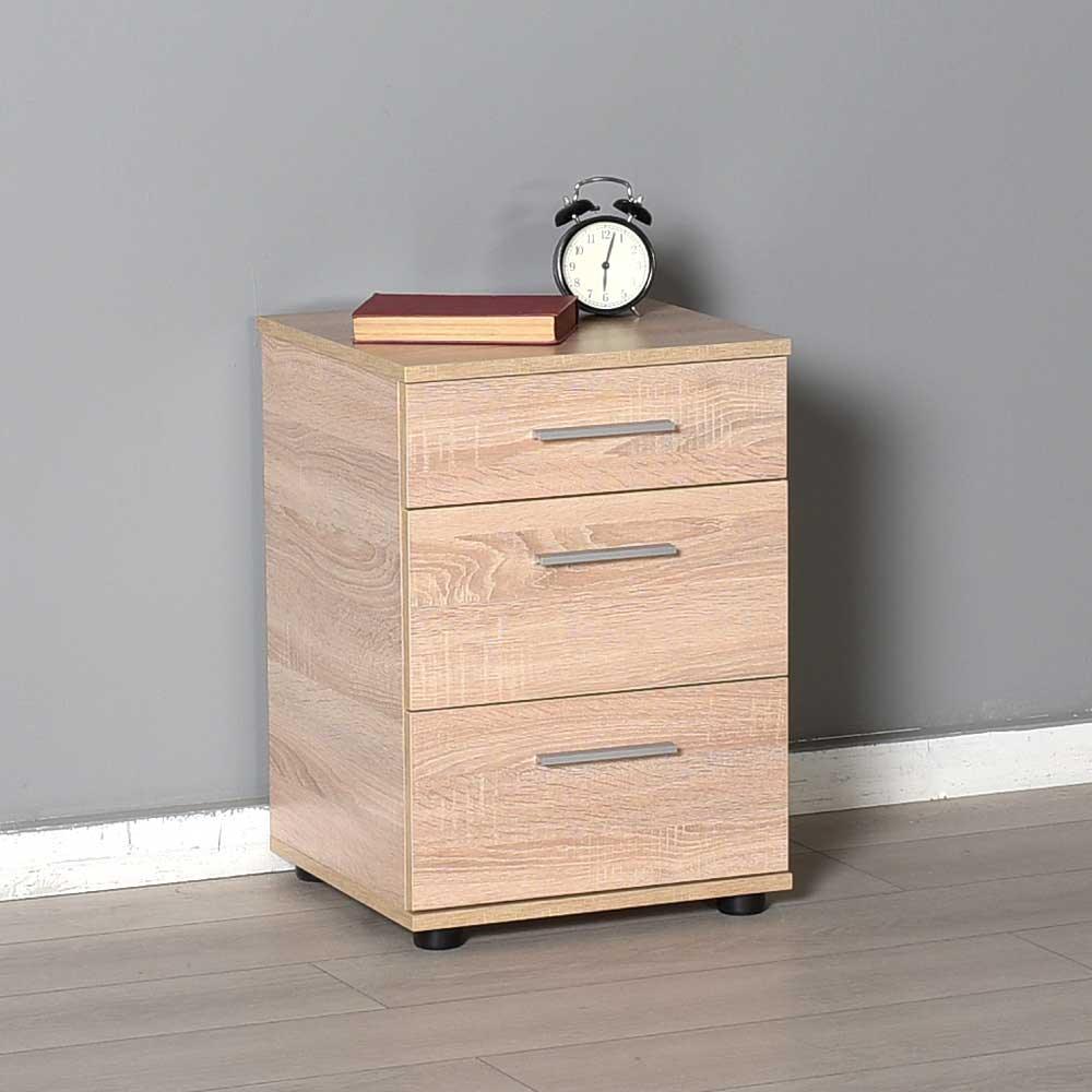 Noptiera Adore Trendline, 3 sertare, 40x57x39 cm - Bej