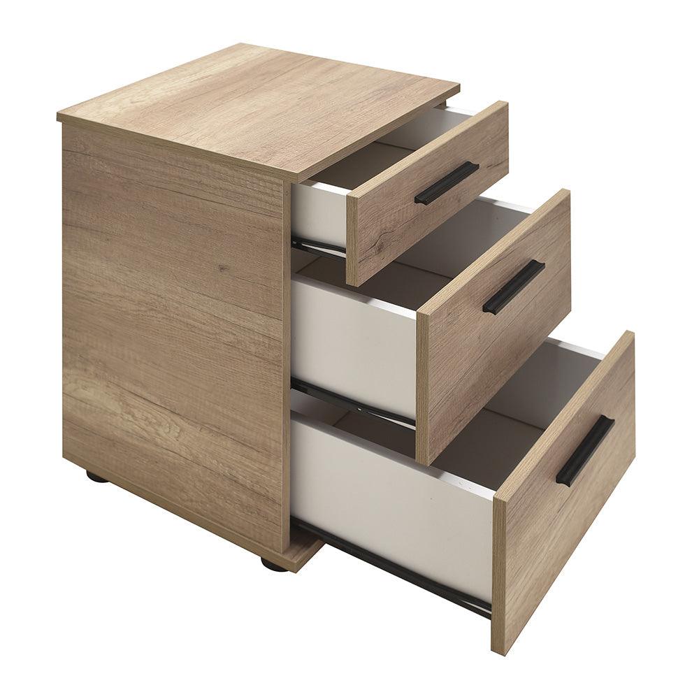 Noptiera Adore Trendline, 3 sertare, 40x57x39 cm - Natur