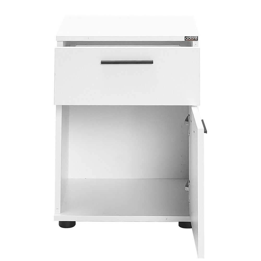 Noptiera Adore White, 2 sertare, Usa reversibila, Alb, 40x57x41 cm - Alb