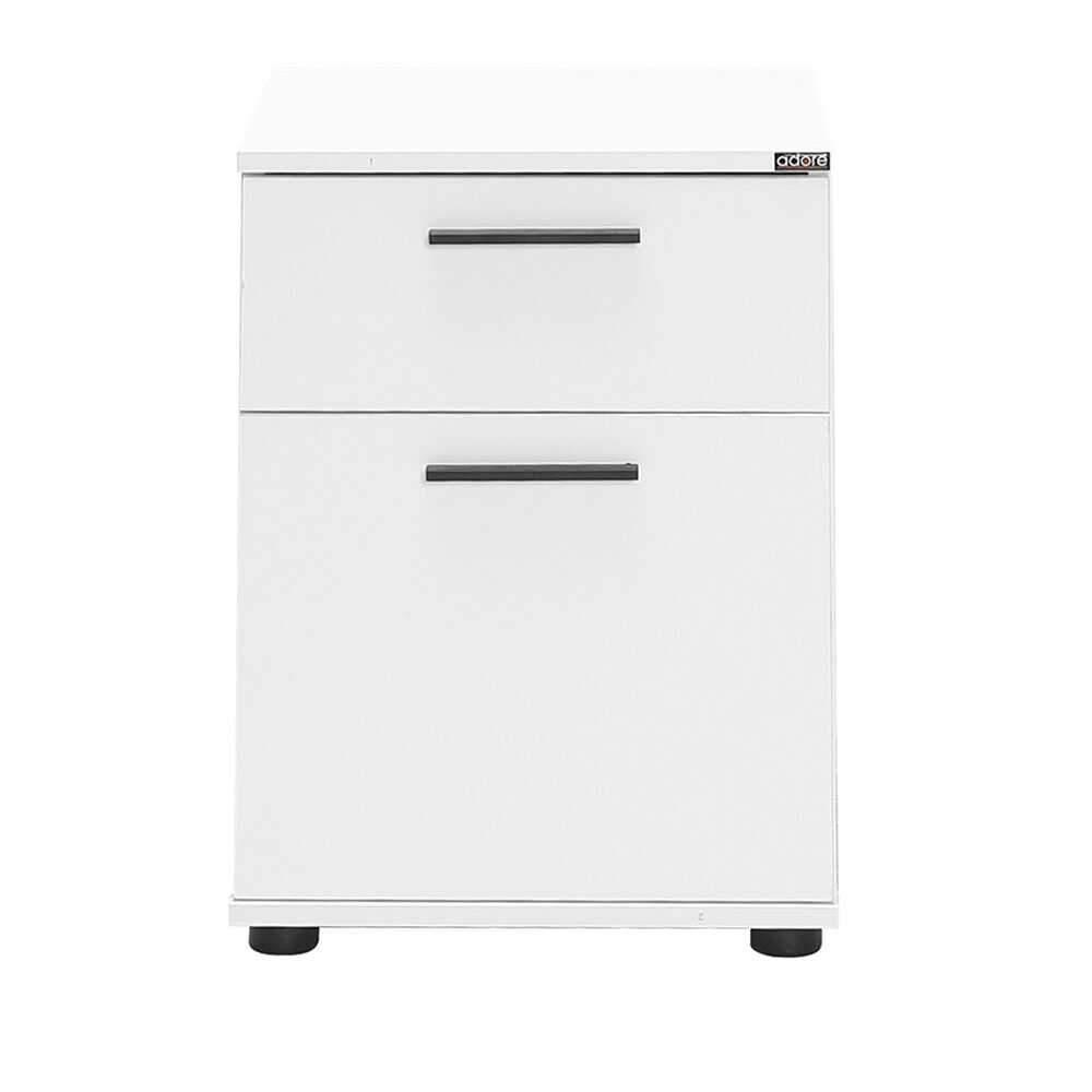 Noptiera Adore White, 2 sertare, Usa reversibila, Alb, 40x57x41 cm - Alb