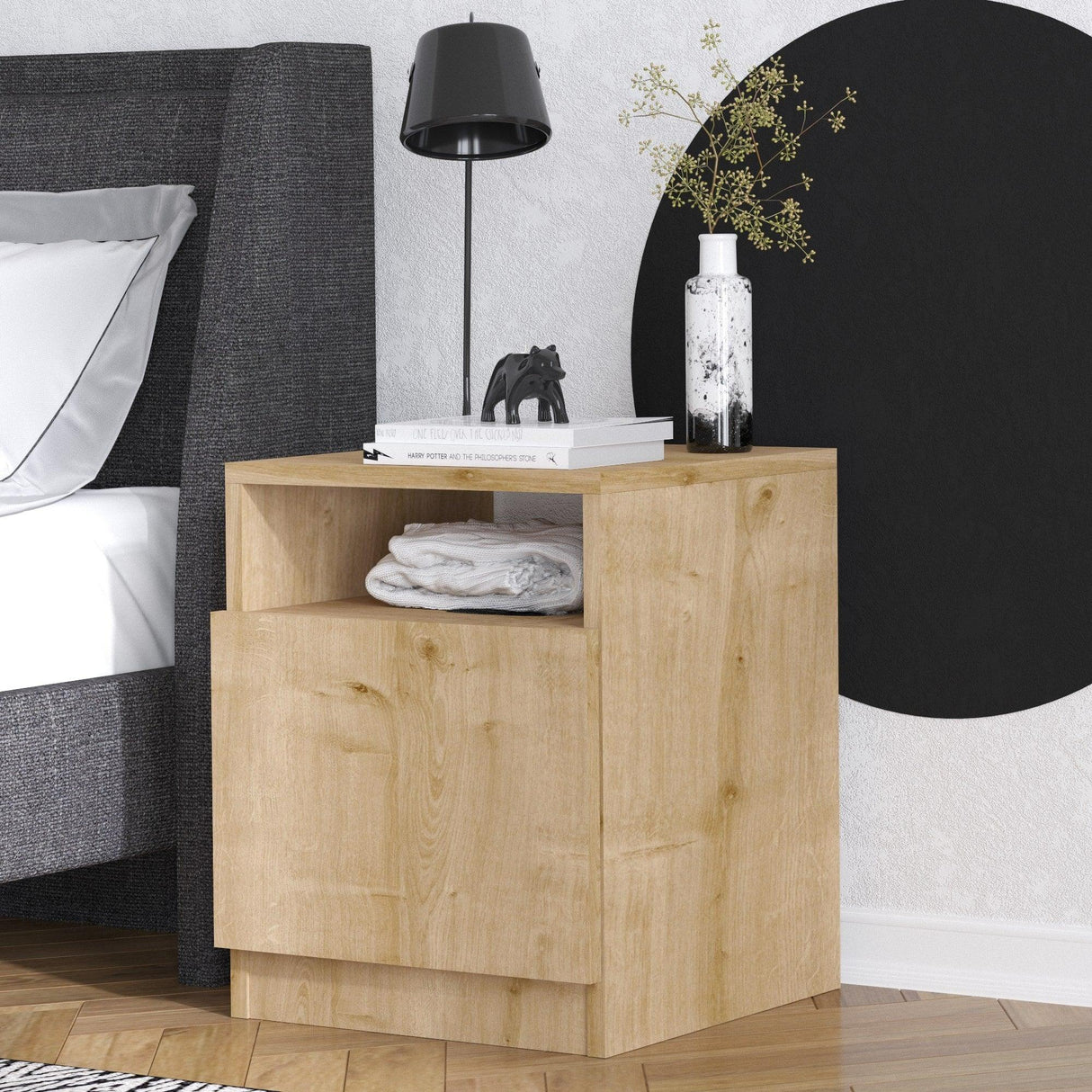 Noptiera Rero cu Sertare, Nuc, 40 X 50 X 40 Cm