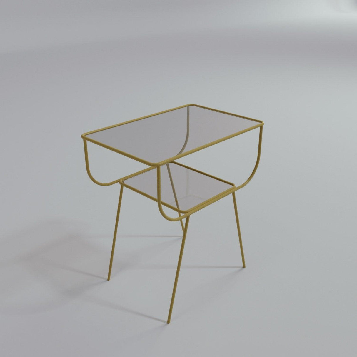 Noptiera William cu Geam si cadru Metal, Aur, 45 X 50 X 30 Cm