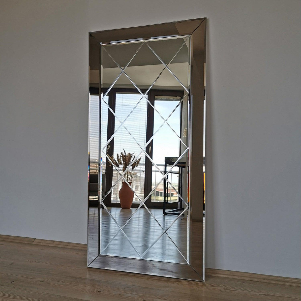 Oglinda decorativa Avant, Argint, 65x130x2 cm