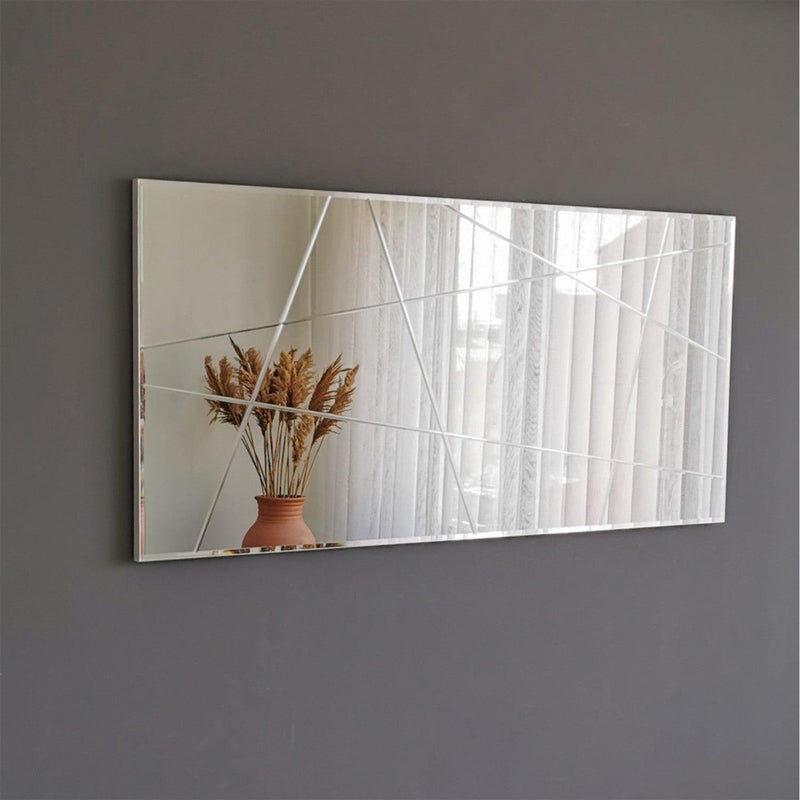 Oglinda decorativa Logon, Argint, 130x62x2 cm