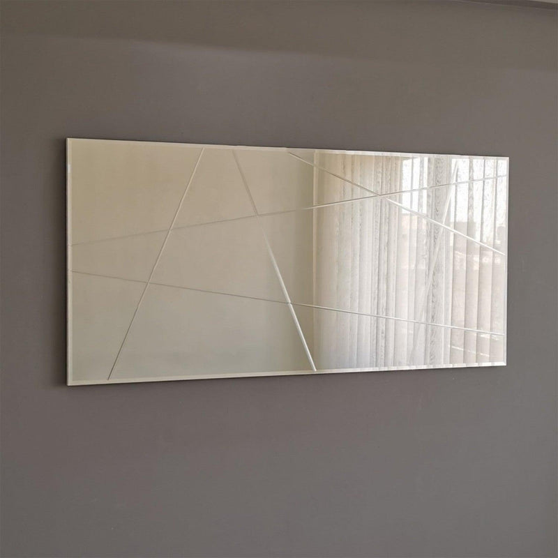 Oglinda decorativa Logon, Argint, 130x62x2 cm