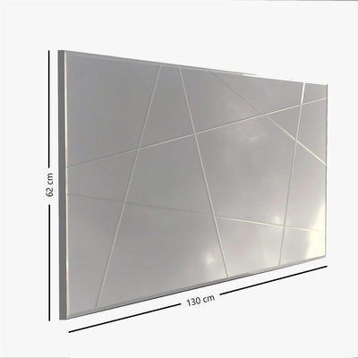 Oglinda decorativa Logon, Argint, 130x62x2 cm