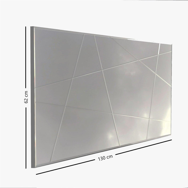 Oglinda decorativa Logon, Argint, 130x62x2 cm