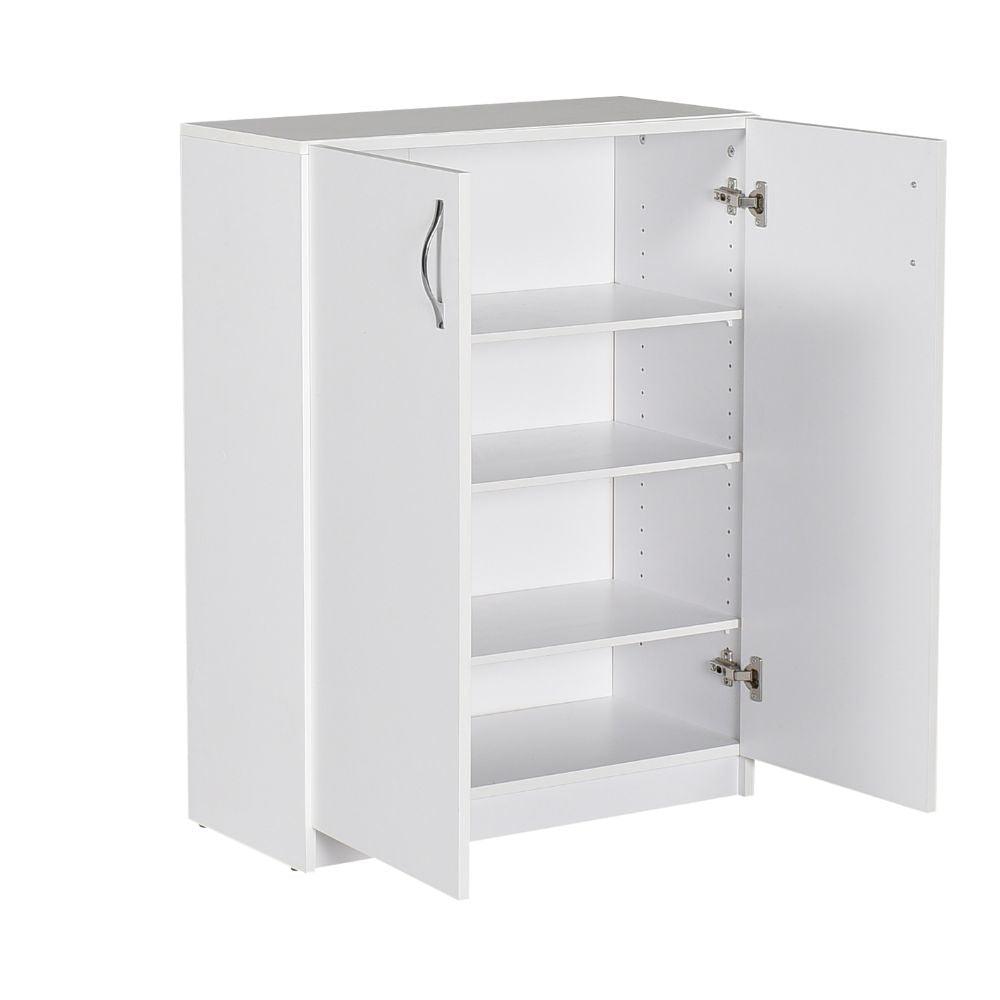 Pantofar Adore Double, 2 usi, 3 rafturi, capacitate 12-16 perechi, Alb, 70x90x33 cm